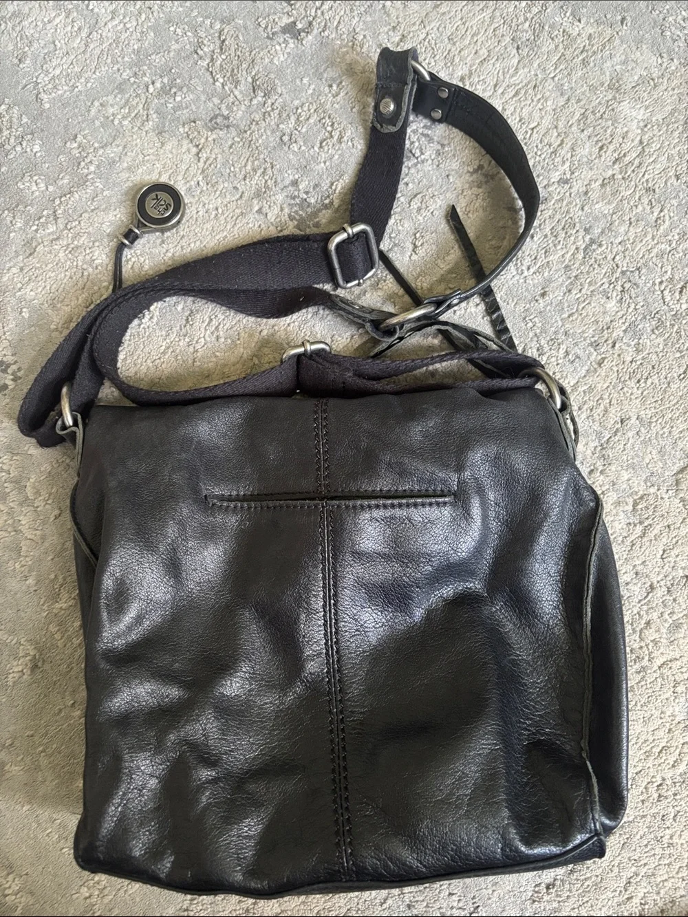 The Vintage  Sak Black Studded Leather Crossbody Bag